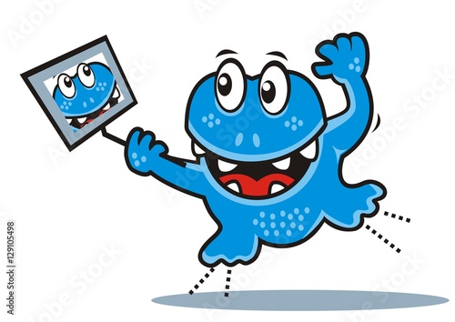 Spook and smartphone, selfing, humorous icon