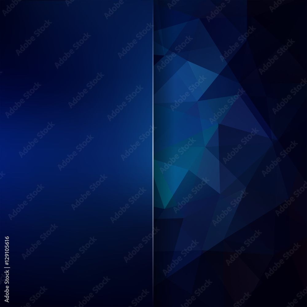 Obraz premium Background of dark blue geometric shapes. Blur background with glass. Colorful mosaic pattern. Vector EPS 10. Vector illustration
