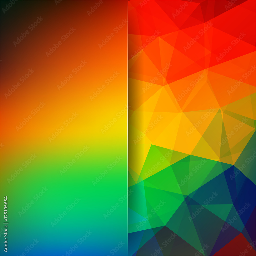 Abstract background consisting of red, yellow, orange, green, blue  triangles. Geometric design for business presentations or web template  banner flyer. Vector illustration. Stock Vector | Adobe Stock