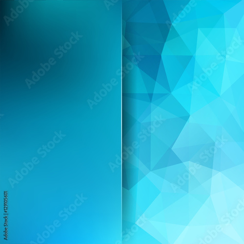 Background made of blue triangles. Square composition with geometric shapes and blur element. Eps 10