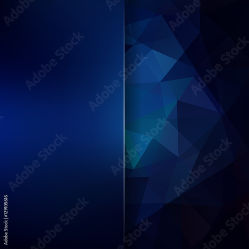 Background of dark blue geometric shapes. Blur background with glass. Colorful mosaic pattern. Vector EPS 10. Vector illustration