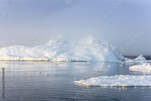 beautiful icebergs on arctic ocean  Greenland