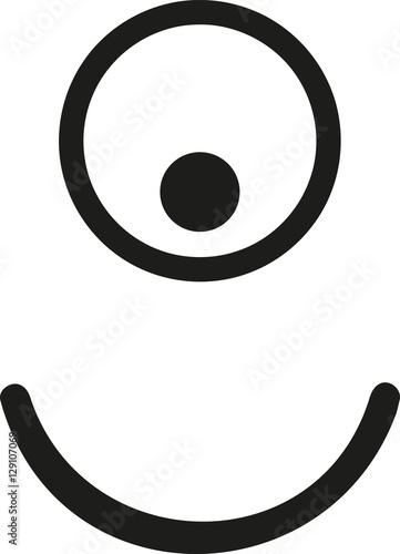 Cyclops cartoon face - one-eyed