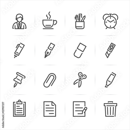 Business and Office icons with White Background 