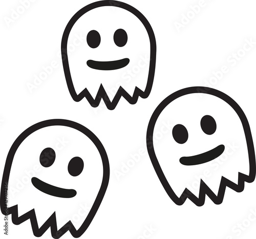 Three cute ghosts