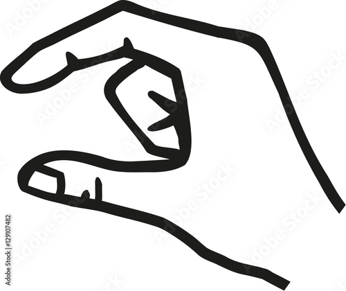 Hand gesture showing small size