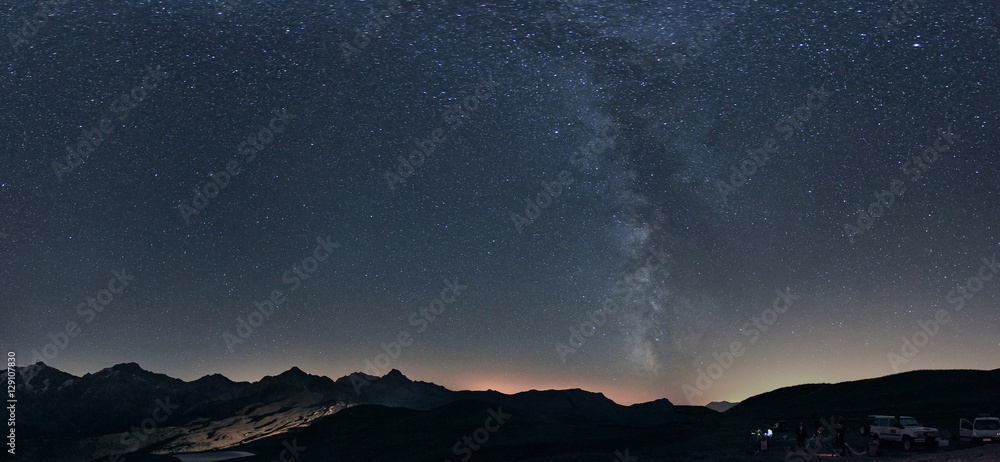 Moutain stars milky way Chamonix - obrazy, fototapety, plakaty 