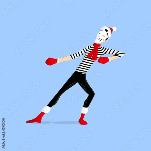 Mime performance pulling out