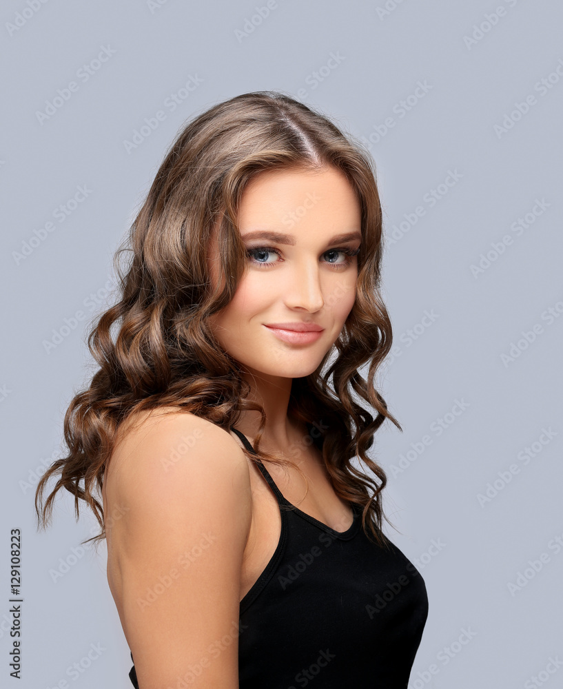 Naklejka premium Beauty portrait of a young girl. 