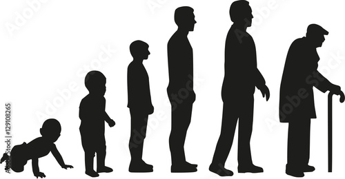 Photo Life cycle evolution - from baby to old man