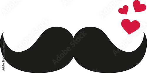 Mustache lovely hearts