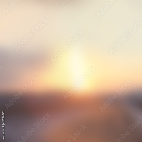 Vector realistic background blurred sunset. Image for your design