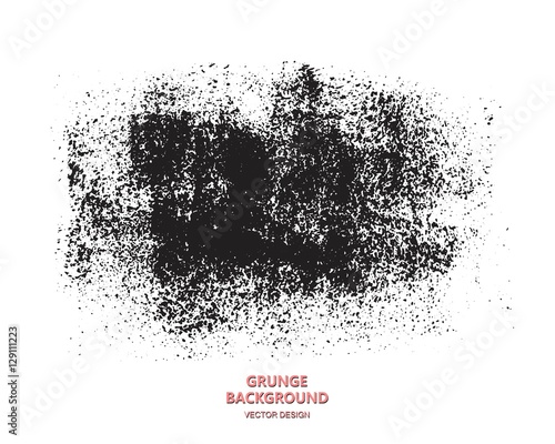 Grunge paint texture. Distress black rough background. Noise dirty rectangle stamp.