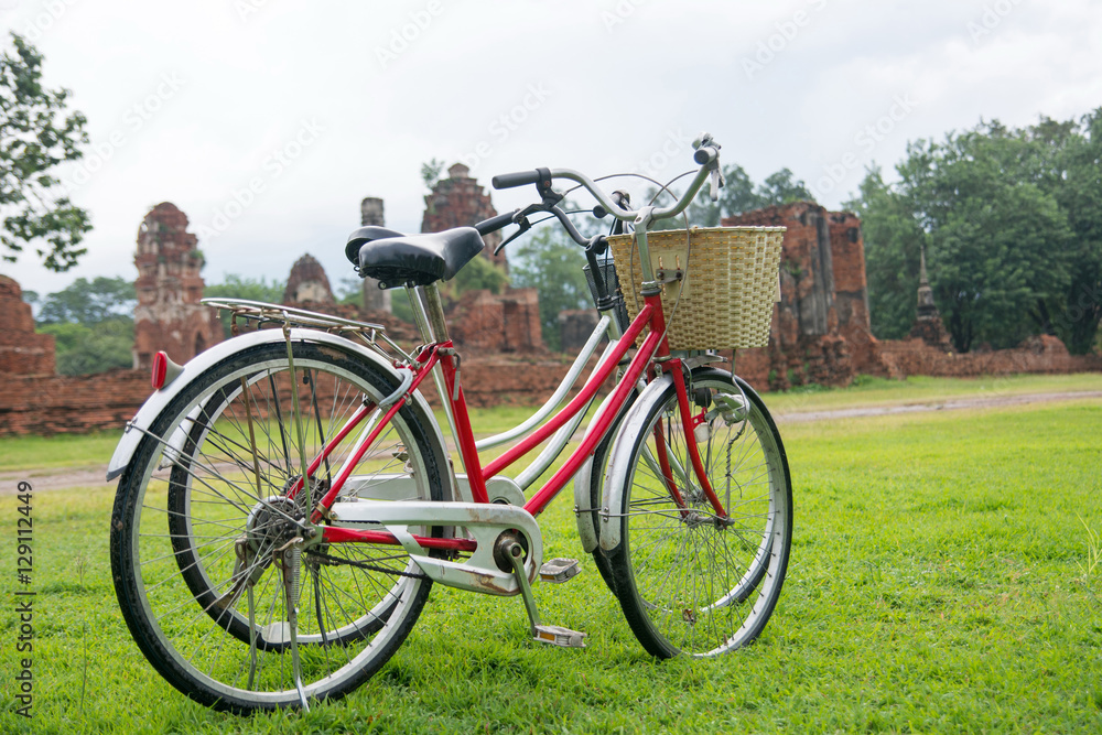 Bicycle tour among the ruins of ancient Ayutthaya, Thailand