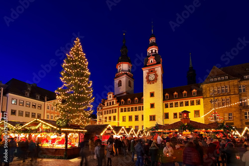Chemnitz Weihnachtsmarkt - Chemnitz christmas market by night