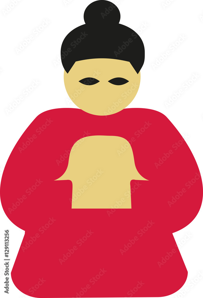 Chinese praying woman icon Chinese praying woman icon