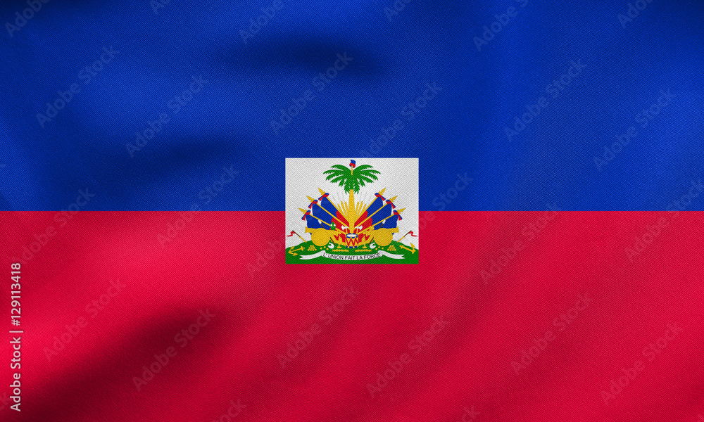 Flag of Haiti waving, real fabric texture Flag of Haiti waving, real fabric texture