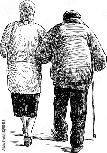 old couple on a walk