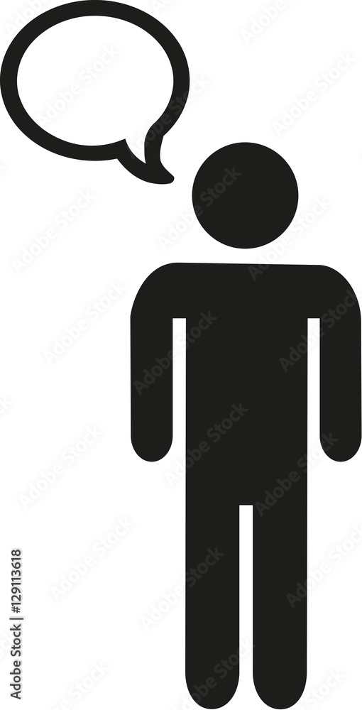 Standing man with speech bubble Standing man with speech bubble