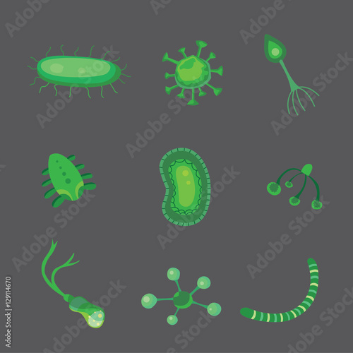 vector set bacteria and virus