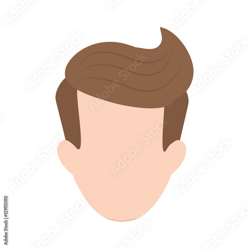 man face with hipster hairstyle icon over white background. colorful design. vector illustration