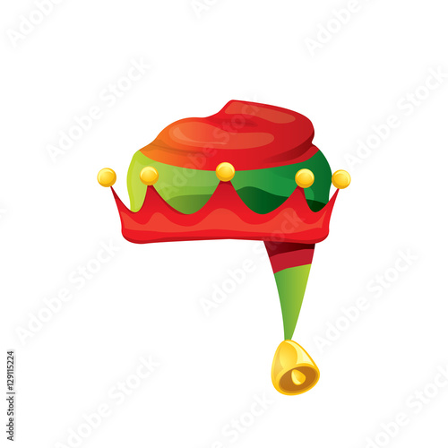 stripped cartoon christmas vector elf hat