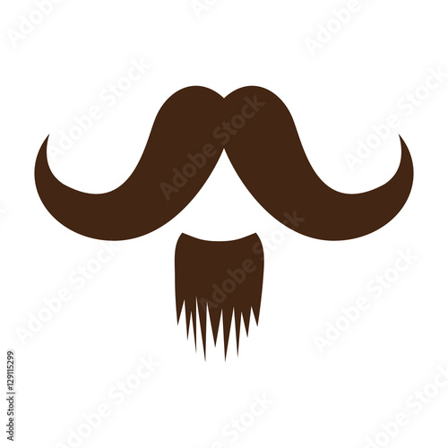 mustache icon over white background. hipster style design. vector illustration