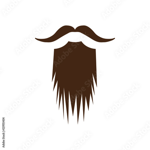mustache and beard icon over white background. hipster style design. vector illustration