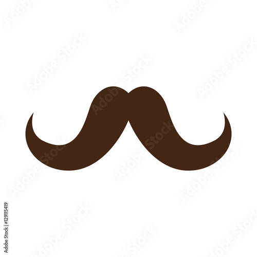 mustache icon over white background. hipster style design. vector illustration