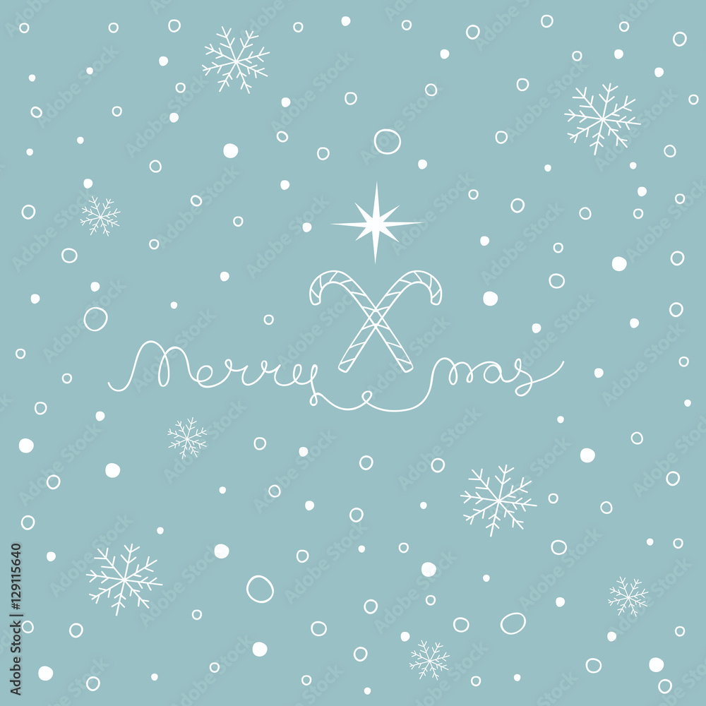 Christmas background with set of Christmas things and lettering Christmas background with set of Christmas things and lettering
