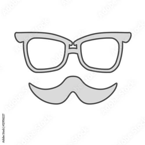 glasses and mustache icon over white background. hipster style design. vector illustration