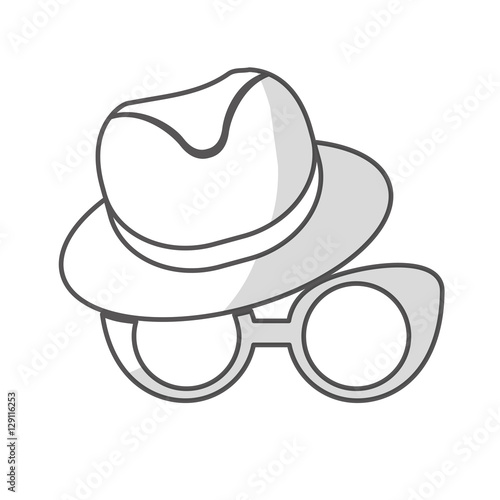 hat accessory and glasses icon over white background. hipster style design. vector illustration