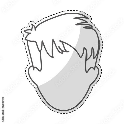 man face with hipster hairstyle over white background. vector illustration