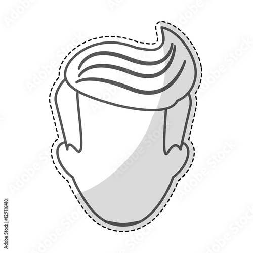 man face with hipster hairstyle over white background. vector illustration