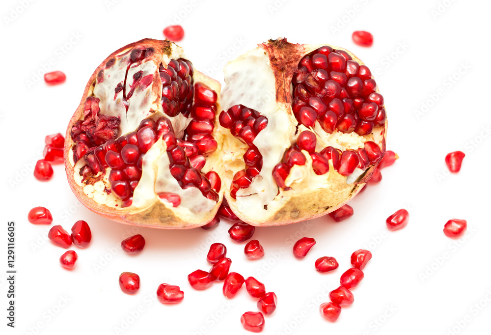Pomegranate on a white background Pomegranate on a white background