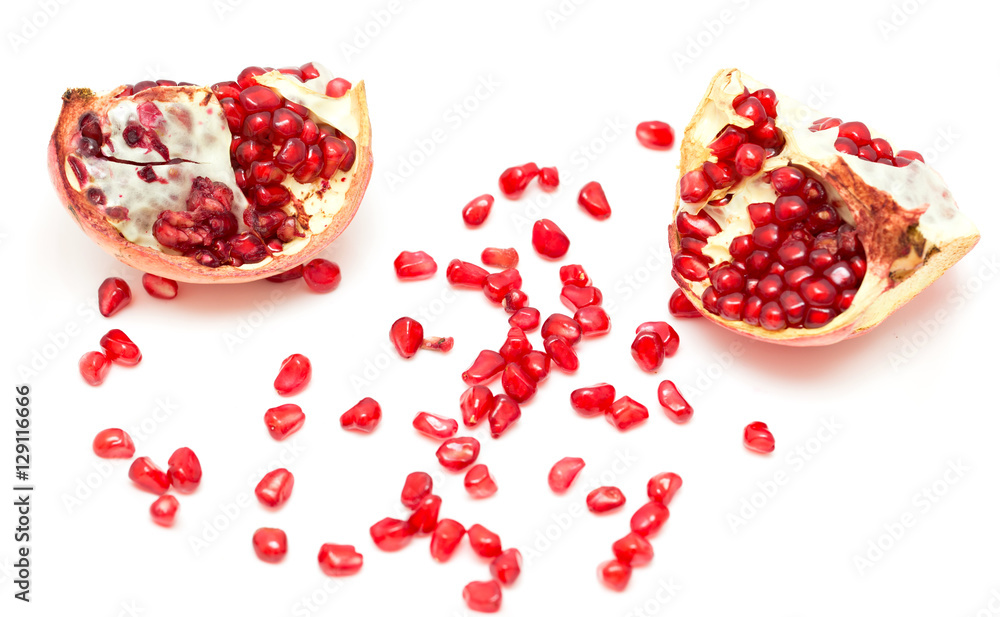 Pomegranate on a white background Pomegranate on a white background