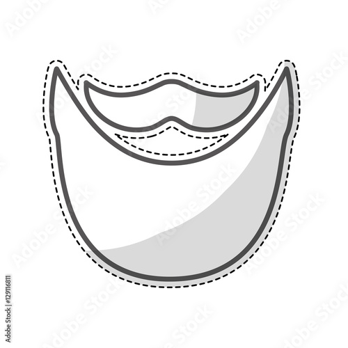 mustache and beard icon over white background. hipster style design. vector illustration