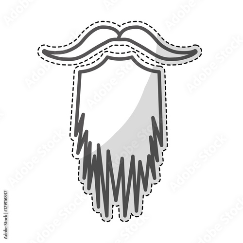 mustache and beard icon over white background. hipster style design. vector illustration