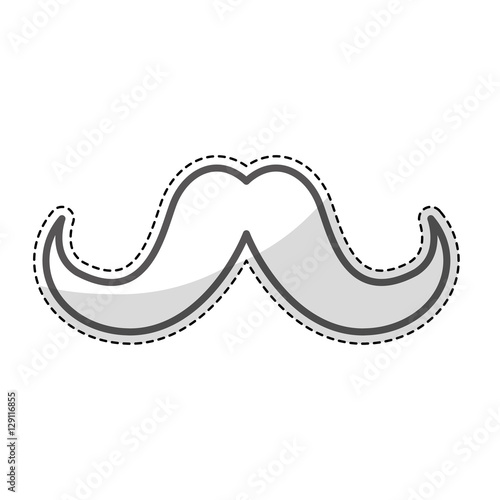 sticker of mustache icon over white background. hipster style design. vector illustration