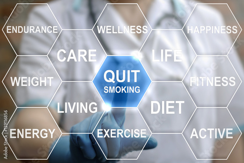 Obraz na plátne Quit Smoking word cloud, health concept