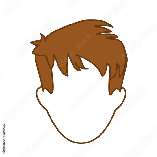 man face with hipster hairstyle over white background. colorful design. vector illustration