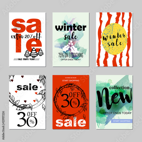 Sale website banners design set. Sale tag. Sale promotional material vector illustration. Design for social media banner, poster, email, newsletter, ad, leaflet, placard, brochure, flyer, web sticker
