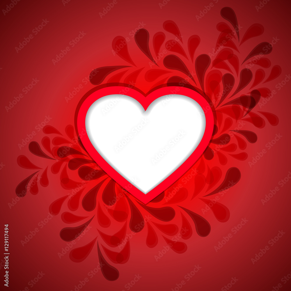 happy Valentine's day card, hearts bright background