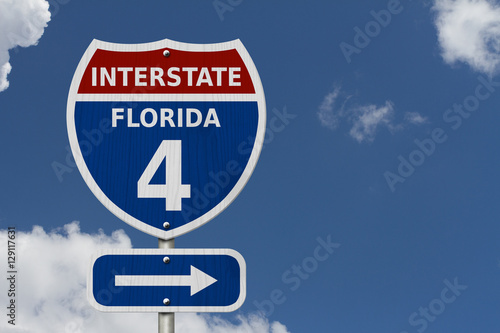 USA Interstate 4 highway sign