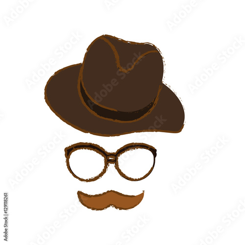 hipster man icon image vector illustration design 