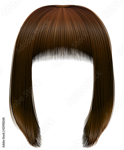 trendy hairs  dark  brown colors . kare fringe . beauty fashion