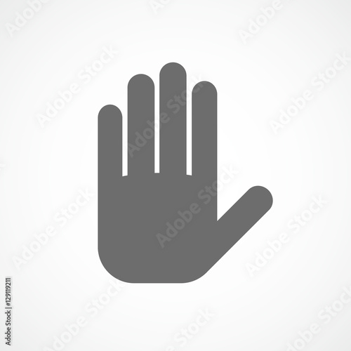 Palm of the human hand, icon. Vector illustration.
