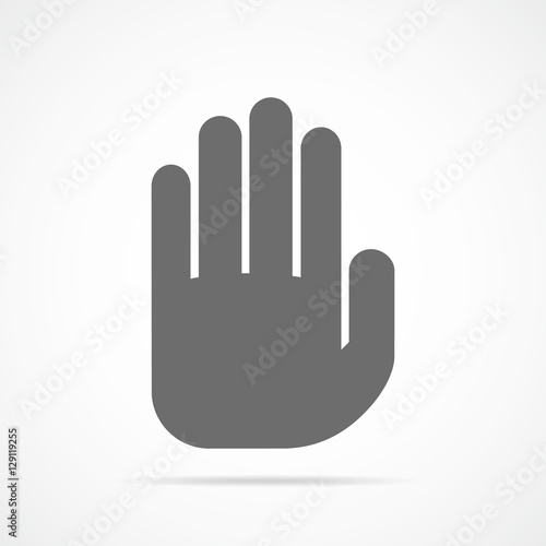 Palm of the human hand, icon. Vector illustration.