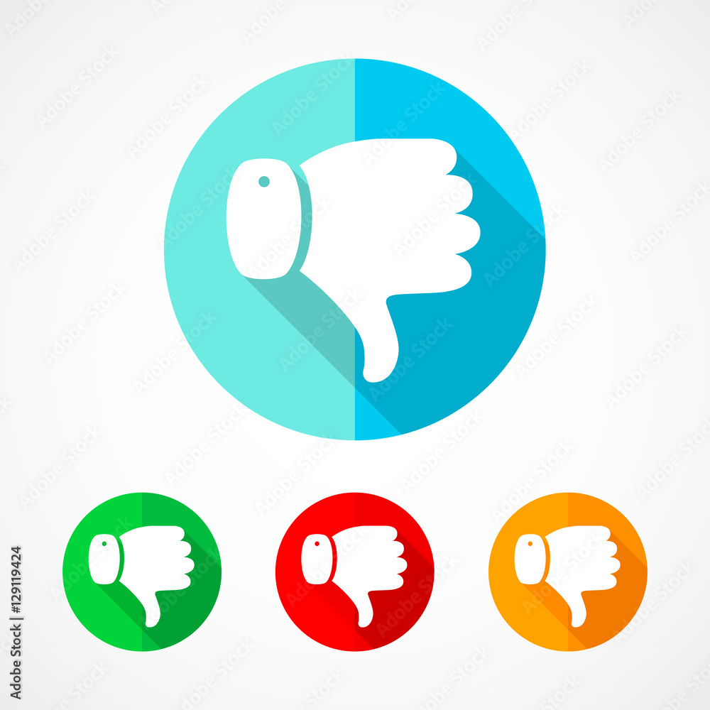 Thumb down icon. Vector illustration. Thumb down icon. Vector illustration.