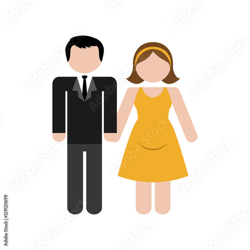 couple man and pregnant woman icon image vector illustration design 